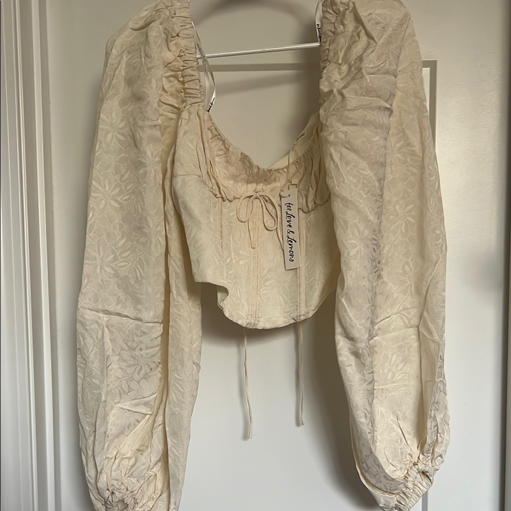 NWT For Love and Lemons Elegant Cream Women's Top Small